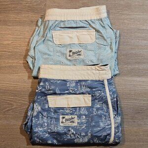 Howler Bros Shorts Lot Of 2 Men's 36 Sayulita Water & Bruja Boardshorts Blue